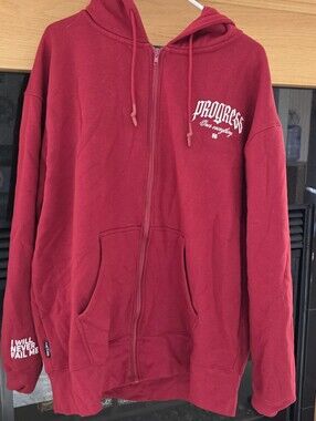 flag nor fail Red Zip-Up Hoodie Progress Graphic